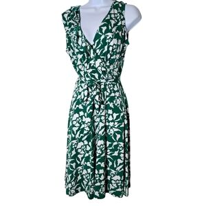 Green and White Floral Dress